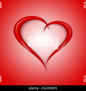 Alles Liebe zum valentinstag. Herzförmiges Symbol der Liebe. 3d-Illustration Stockfoto