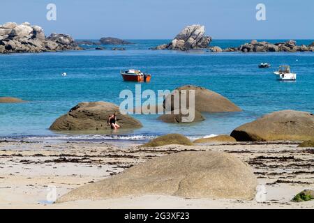 Côtes Nord du Finistère , Bretagne Stockfoto