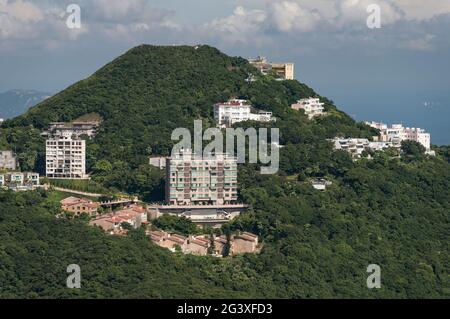 Luxuswohnungen auf dem Mount Kellett, südlich von Victoria Peak, Hong Kong Island Stockfoto