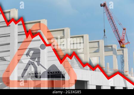 Rezession in der Bauindustrie Stockfoto