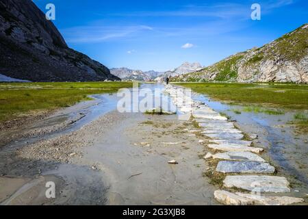 Kuhsee, Lac des Vaches, im Vanoise Nationalpark, Frankreich Stockfoto