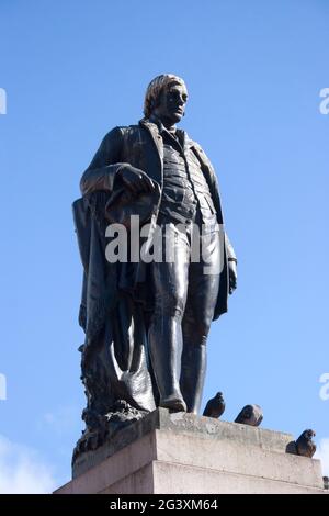 Statue von Robert Burns, Schottlands Nationalbard, George, Square, Glasgow, Schottland Stockfoto