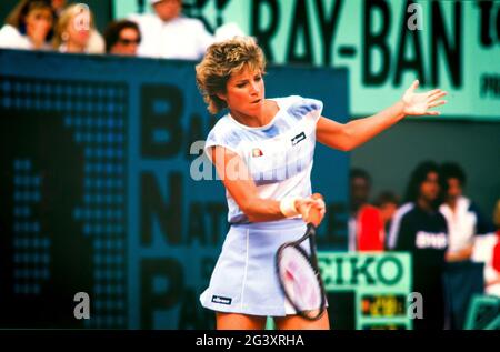 Christine Marie Evert, Chris Evert Lloyd, amerikanische Tennisspielerin hier in Paris im Jahr 1985 während des Halbfinales des Roland Garros Turniers Stockfoto