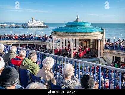 Eastbourne Musikpavillon Weihnachtskonzert 2019 Stockfoto