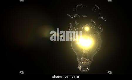 Explodierende Glühbirne Stockfoto