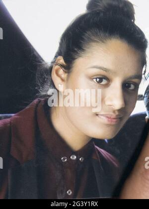 Undatierte Datei Foto von Shamima Begum, ein Gericht hat gehört, dass es "überwältigende Beweise" gibt, dass Shamima Begum ein Opfer von Menschenhandel war, als sie das Vereinigte Königreich verließ. Ausgabedatum: Freitag, 18. Juni 2021. Stockfoto