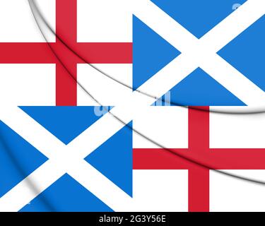 3D Flagge des Commonwealth of England. 3D Abbildung. Stockfoto