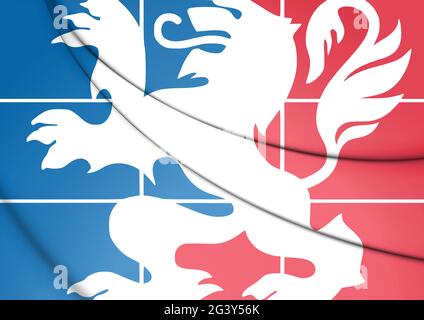 3D Wappen von Lyon, Frankreich. 3D Abbildung. Stockfoto