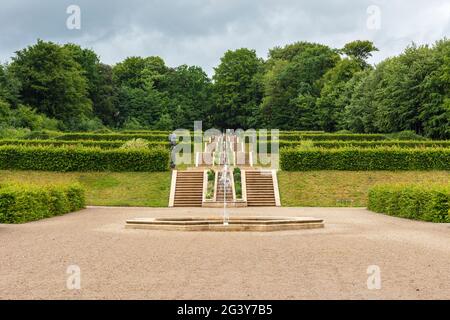 Treppe im Barockgarten, Schloss Gottorf, Schleswig, Schleswig-Holstein, Deutschland Stockfoto