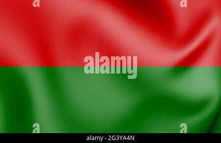 3D Flagge von Bayonne (Region Midi-Pyrenees), Frankreich. 3D Abbildung. Stockfoto