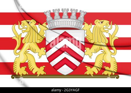 3D Flagge von Lier (Antwerpen), Belgien. 3D Abbildung. Stockfoto