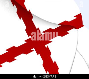 3D Kreuz der Burgund Flagge. 3D Abbildung. Stockfoto