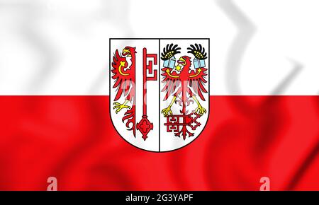 3D Flagge von Salzwedel (Sachsen-Anhalt), Deutschland. 3D Abbildung. Stockfoto