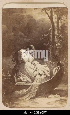 Fotoproduktion von (vermutlich) einem Druck zur Arbeit von W. von Kaulbach: Ottilie (Wahlwedschaften); Ottilie (Wahlwedschaften) W. von Kaulbach. Teil des Fotoalbums mit 16 Cartes-De-Visite von Frauenfiguren aus dem Werk von J.W. Von Goethe. Stockfoto