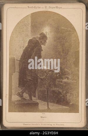 Fotoproduktion von (vermutlich) einer Zeichnung mit dem Titel 'Wagner'; Wagner. Teil des Albums mit 30 Fotoproduktion von Zeichnungen der faust-Geschichte von J.W. Von Goethe. Stockfoto
