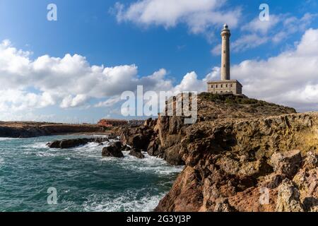 Blick auf den Leuchtturm von Capo Palos in Murcia Im Südosten Spaniens Stockfoto