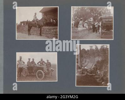 Kavalerist für einen Heuhaufen in Frankreich. Teil des Fotoalbums von einer Armeeübung im Südwesten Frankreichs im Jahr 1902. Stockfoto