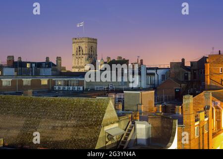 Blick über die Innenstadt von Gloucester, Cotswolds, Gloucestershire, England Stockfoto
