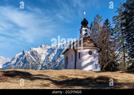 Maria-Königin-Kapelle, Lautersee, Mittenwald, Oberbayern, Bayern, Deutschland Stockfoto