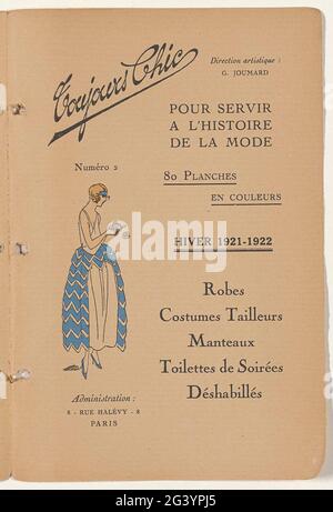 Immer chic / um die Geschichte der Mode zu dienen. Winter 1921-1922: Tietelpagina. TITELPAGINA VAN CATALOGUS IMMER CHIC: WINTER 1921-1922, Nummer 2: Kleider, Kostüme Tailler, Mäntel, Abendtoilette, Sushated. Stockfoto