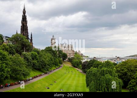 Princes Street Gardens in Edinburgh Stockfoto
