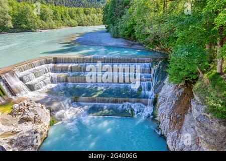 Lechfall bei Füssen, Lech, Bayerisches Allgäu, Bayern, Deutschland Stockfoto