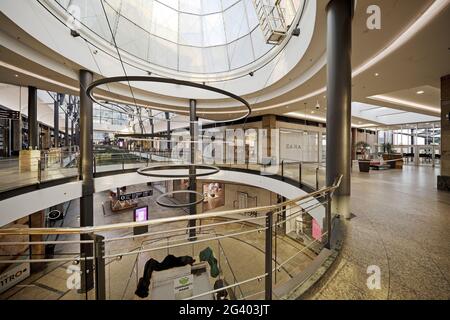 Leeres Einkaufszentrum Centro während der Sperre 2021, Oberhausen, Ruhrgebiet, Deutschland, Europa Stockfoto