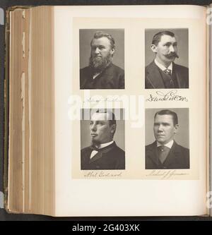 Porträts von vier Mitgliedern des Unterhauses des Staates New York. Oben links Aaron Fuller, oben rechts David Gideon, links Abel Godard, unten rechts Michael J. Gorman. Stockfoto