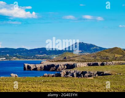 Landschaft von Cap de Cavalleria, Menorca oder Menorca, Balearen, Spanien Stockfoto