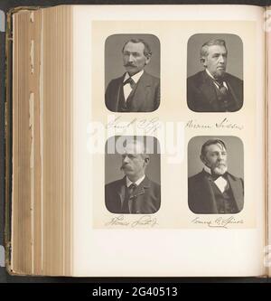 Porträts von vier Mitgliedern des Unterhauses des Staates New York. Oben links Frank SIPP, oben rechts Hiram Sisson, unten links Thomas Smith Jr., unten rechts Francis B. Spinola. Stockfoto