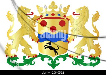 3D Berkelland Wappen (Gelderland), Niederlande. 3D-Illustration. Stockfoto