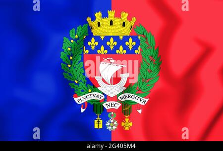 3D-Markierung von Paris, Frankreich. 3D-Darstellung. Stockfoto