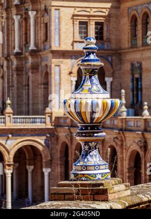 Plaza de Espana de Sevilla, Spanien Platz, Detailansicht, Sevilla, Andalusien, Spanien Stockfoto