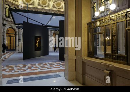 Italienische Gemäldeausstellung von Caravaggio und seinen Erben, im Museum Le Gallerie d'Italia in Mailand. 2018. Stockfoto