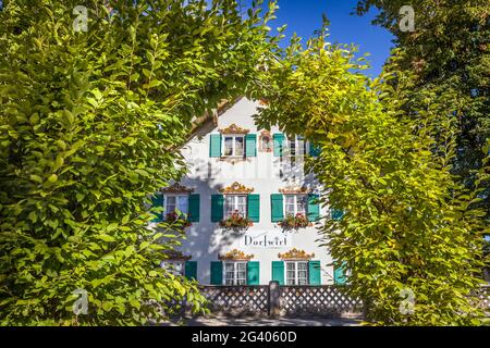 Dorfgasthof in Unterammergau, Oberbayern, Allgäu, Bayern, Deutschland Stockfoto