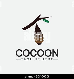 Cocoon Logo Vektor Illustration Design Vorlage Stock Vektor