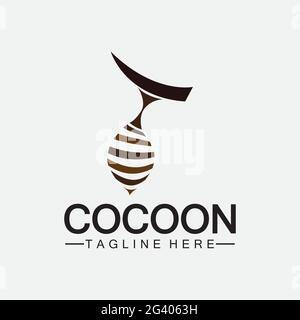 Cocoon Logo Vektor Illustration Design Vorlage Stock Vektor