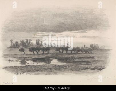 Blick über die Auen bei Opheusden in der Betuwe. . Stockfoto