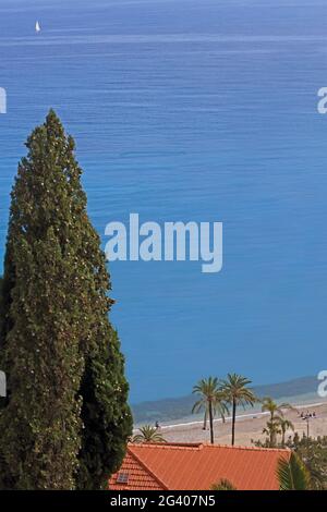 Plage des Sablettes, Menton, Provence-Alpes-Cote d'Azur, Frankreich Stockfoto