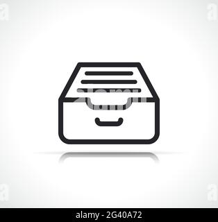 Symbol für dünne Linien in der Ablage oder im Archiv Stock Vektor