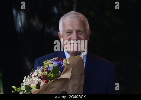 Prag, Tschechische Republik. Juni 2021. Der ehemalige tschechische Präsident Vaclav Klaus feiert am 18. Juni 2021 in Prag, Tschechien, sein 80-jähriges Bestehen. Kredit: Roman Vondrous/CTK Foto/Alamy Live Nachrichten Stockfoto