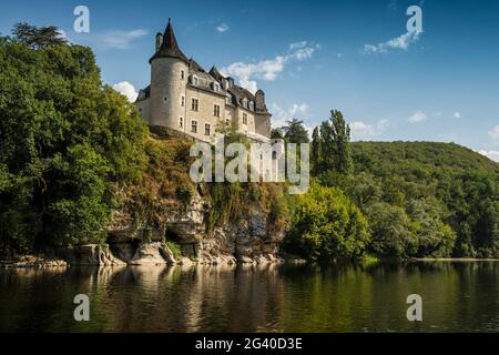 Château de la Treyne, an der Dordogne, in der Nähe von Lacave, Departement Lot, Frankreich Stockfoto