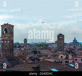 Panorama von Venedig aus der Vogelperspektive Stockfoto