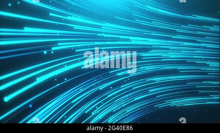 Computer-generierte futuristische Stream. Digitalen Datenfluss, 3D-Rendering abstrakt Hintergrund Stockfoto
