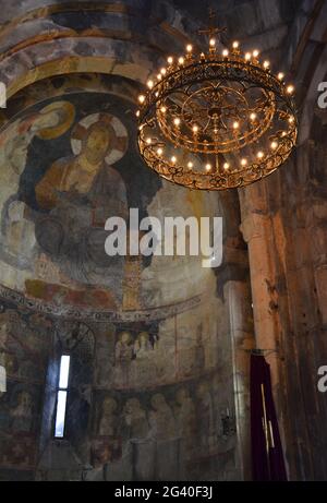 Das Innere der Akhtala-Kirche in der Provinz Lori, Armenien. Stockfoto