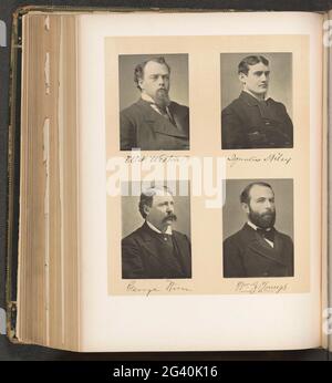 Porträts von vier Mitgliedern des Unterhauses des Staates New York. Oben links Warren F. Weston, oben rechts Ignatius Wiley, unten links George Wren, unten rechts von William Jones Youngs. Stockfoto