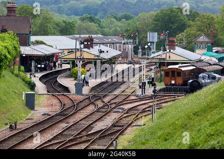 Blick ins Horsted Keynes Bahnhof Stockfoto