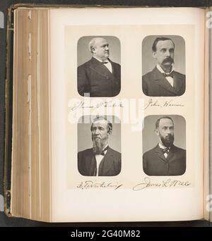 Porträts von vier Mitgliedern des Unterhauses des Staates New York. Oben links Thomas P. Walsh, oben rechts John Warner, unten links James E. Waterbury, unten rechts James Lee Wells. Stockfoto