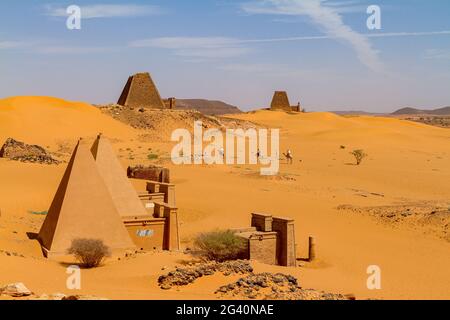 Die Pyramiden von Meroe Sudan Stockfoto