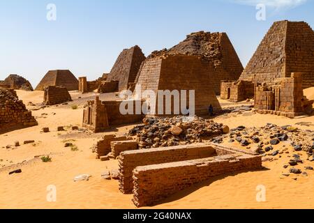 Die Pyramiden von Meroe Sudan Stockfoto